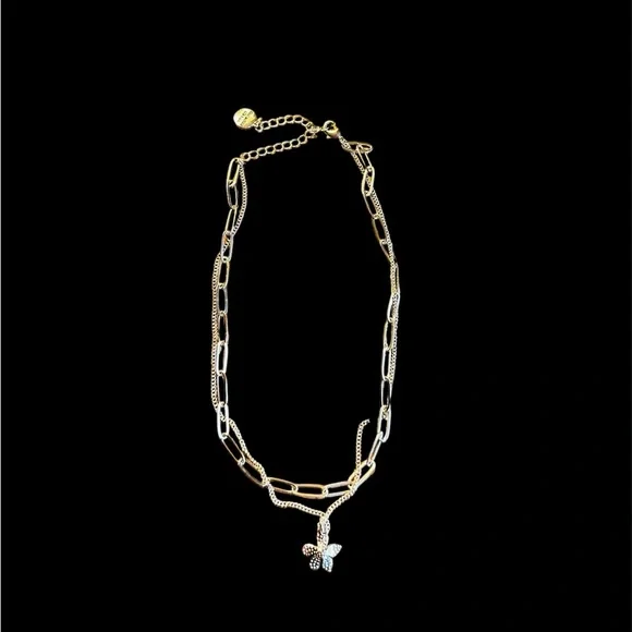 Gold Layered Chain Necklace with starfish Pendant - Picture 1 of 2